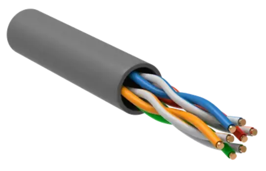 Витая пара UTP кат.5e, 4 пары, CU, 0.51 мм, 305м., внутренний, одножильный, PVC, серый, ITK (LC1-C5E04-111-T-R)