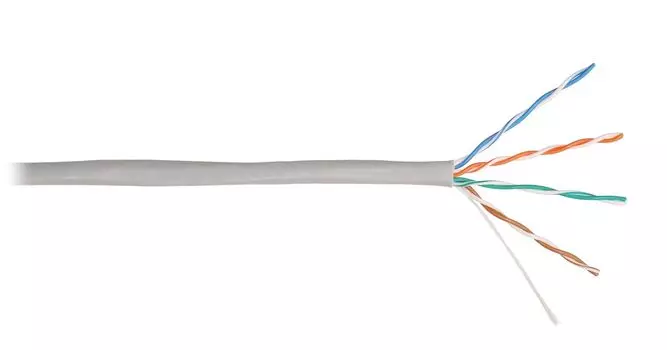 Витая пара UTP кат.5e, 4 пары, CU, 0.5 мм, 100м., внутренний, одножильный, PVC, серый, NIKOMAX (NMC 2101A-GY)