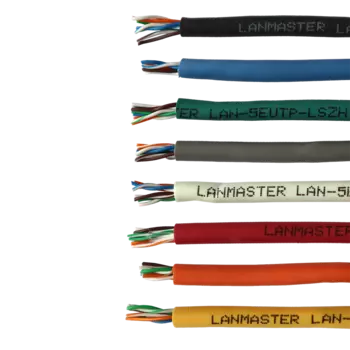 Витая пара UTP кат.5e, 4 пары, CCA, 305м., внутренний, одножильный, LSZH, синий, Lanmaster (LAN-5EFTP-PT-LSZH-BL)