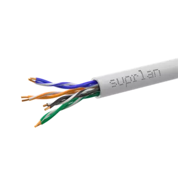Витая пара UTP кат.5e, 4 пары, CU, 0.48 мм, 50м., внутренний, одножильный, PVC, серый, SUPRLAN 01-0333-1 (01-0333-1)