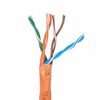 Витая пара UTP кат.5e, 4 пары, CU, 0.51 мм, 100м., внутренний, одножильный, нг(А)-HF (LSZH), оранжевый, Cablexpert UPC-5051E-LSZH-4-CU/100 (UPC-5051E-LSZH-4-CU/100)