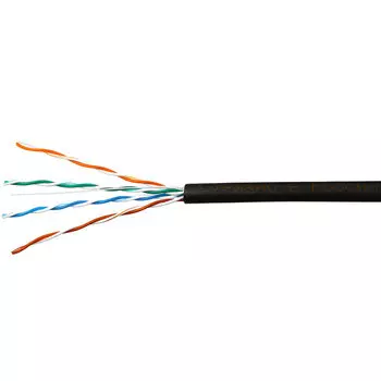 Витая пара UTP кат.5e, 4 пары, CU, 0.51 мм, 305м., внешний, одножильный, черный, SkyNet (CSP-UTP-4-CU-OUT)