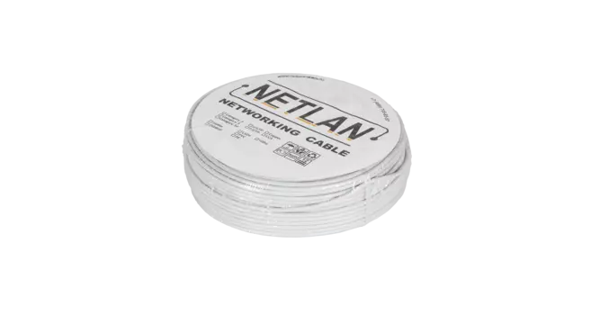 Витая пара UTP кат.5e, 4 пары, CU, 0.47 мм, 100м., внутренний, одножильный, серый, NETLAN (EC-UU004-5E-PVC-GY-1)