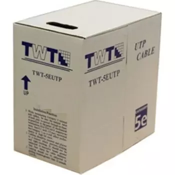 Витая пара UTP кат.5e, 4 пары, CU, 305м., внешний, одножильный, трос, черный, TWT (TWT-5EUTP-OUT-TR)