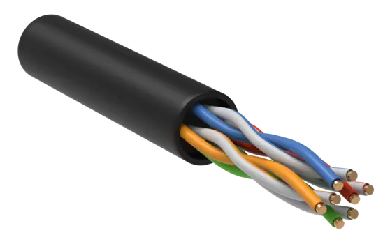 Витая пара UTP кат.5e, 4 пары, CU, 305м., внутренний, одножильный, LSZH, черный, ITK (LC3-C5E04-129)