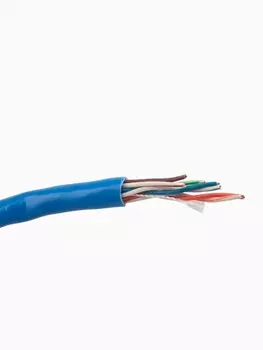 Витая пара UTP кат.5e, 4 пары, CCA, 305м., внутренний, одножильный, синий, Telecom (UTP4-TC305C5EN)