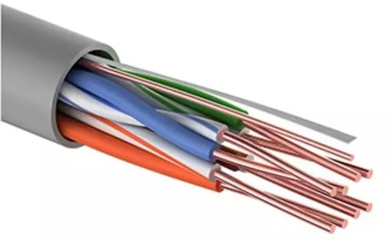 Витая пара UTP кат.5e, 4 пары, CCA, 0.5 мм, 50м., внутренний, одножильный, серый, Proconnect (01-0043-3-50)