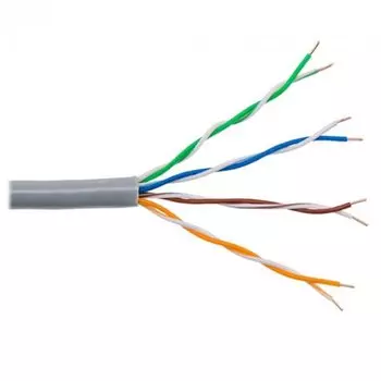 Витая пара UTP кат.5e, 4 пары, CCA, 0.51 мм, 305м., внутренний, одножильный, серый, BION (BCL-U5451-101)