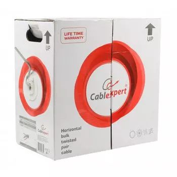 Витая пара UTP кат.5e, 4 пары, CCA, 0.4 мм, 305м., внутренний, одножильный, PVC, серый, Cablexpert (UPC-5040E-SOL)