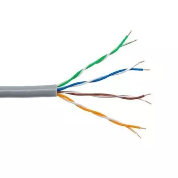 Витая пара UTP кат.5e, 4 пары, CU, 0.4 мм, 305м., внутренний, одножильный, серый, BION (BCL-U5440-181)