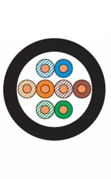 Витая пара UTP кат.5e, 4 пары, CU, 0.47 мм, 305м., внешний, одножильный, PE, черный, Caplex (C4U5-0203-B305)