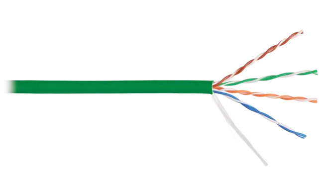 Витая пара UTP кат.5e, 4 пары, CU, 0.51 мм, 305м., внутренний, одножильный, LSZH, зеленый, NIKOLAN (NKL 9100C-GN)