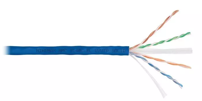 Витая пара UTP кат.6, 4 пары, CU, 0.57 мм, 305м., внутренний, одножильный, нг(А)-HF, синий, NIKOMAX (NMC 9140C-BL)