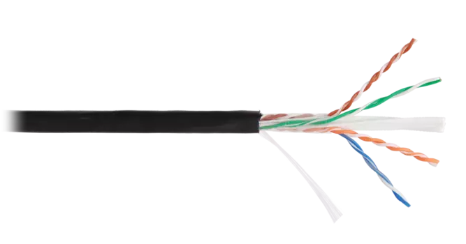 Витая пара UTP кат.6, 4 пары, CU, 100м., внешний, одножильный, черный, NETLAN ( _EC-UU004-6-PE-BK_100)