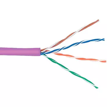 Витая пара UTP кат.6a, 4 пары, CU, 0.51 мм, 305м., внутренний, одножильный, LSZH, фиолетовый, NETKO (UTP-5383.06.9B)