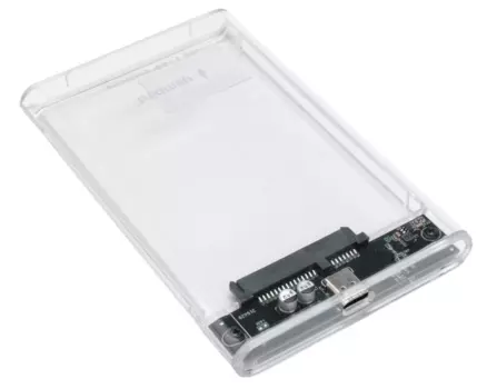 Внешний бокс Gembird EE2-U3S-7, 1x2.5" USB Type-C, прозрачный (EE2-U3S-7)