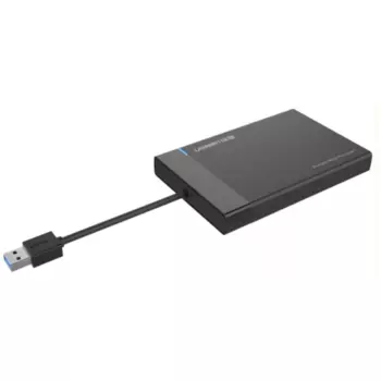 Внешний бокс Ugreen US221, 1x2.5" USB 3.0, пластик, черный (30847)
