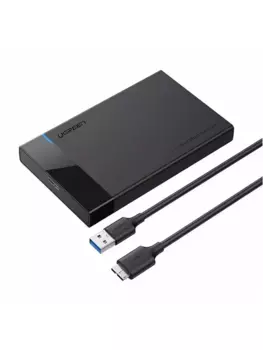Внешний бокс Ugreen US221, 1x2.5" USB 3.0, пластик, черный (30848)