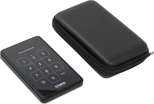 Внешний бокс Zalman 1x 2.5" USB 3.0, черный +AES256 шифрование (ZM-SHE500)