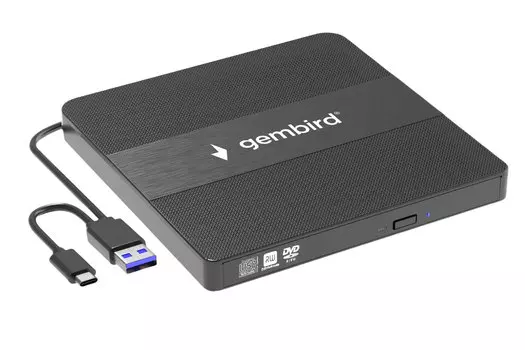 Внешний привод DVD/CD-RW Gembird DVD-USB-03C, USB 3.0, черный, Retail (DVD-USB-03C)