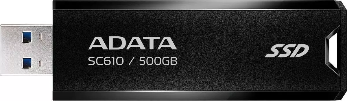 Внешний SSD ADATA SC610 500Gb, 1.8", USB 3.2 Gen 2, черный (SC610-500G-CBK/RD)