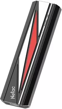 Внешний SSD Netac ZX20L 512Gb, 1.8", USB 3.2 Gen2 Type-C, черный/красный (NT01ZX20L-512G-32BK)