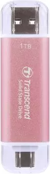 Внешний SSD Transcend 1Tb, Type-C/Type-A, розовый (TS1TESD310P)