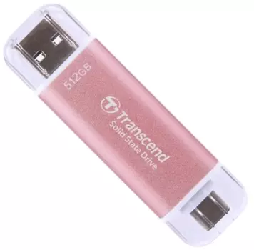 Внешний SSD Transcend 512Gb, Type-C/Type-A, розовый (TS512GESD310P)