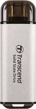 Внешний SSD Transcend ESD300 512Gb, M.2, USB 3.2 Gen 2 Type-C, серебристый (TS512GESD300S)