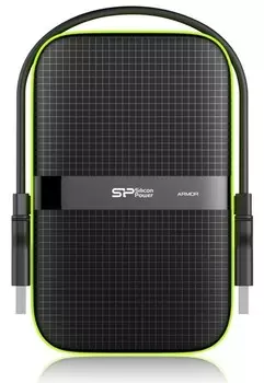 Внешний жесткий диск (HDD) Silicon Power 4Tb Armor A60, 2.5", USB 3.1, черный/зеленый (SP040TBPHDA60S3K)