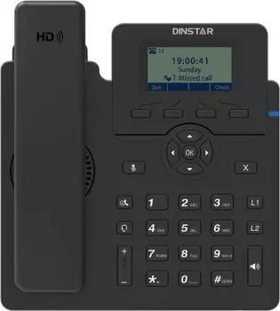 VoIP-телефон DINSTAR C60SP, 2 SIP-аккаунта, монохромный дисплей, PoE, черный (C60SP)