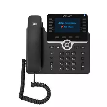 VoIP-телефон ФЛАТ B10 , 20 SIP-аккаунтов, цветной дисплей, PoE, черный (FLAT-PHONE-B10)