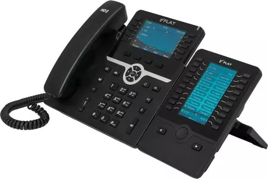 VoIP-телефон ФЛАТ FLAT-PHONE-B10/RU, 20 SIP-аккаунтов, цветной дисплей, PoE, черный (FLAT-PHONE-B10/RU)