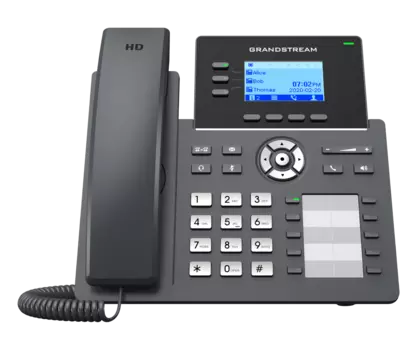 VoIP-телефон Grandstream GRP-2604, 3 линии, 6 SIP-аккаунтов, монохромный дисплей, черный (GRP-2604)