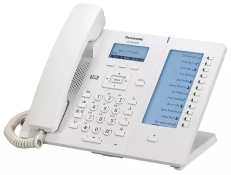 VoIP-телефон Panasonic KX-HDV230, 6 SIP-аккаунтов, монохромный дисплей, PoE, белый (KX-HDV230RUW)