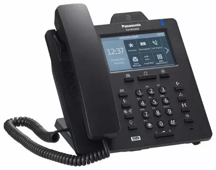 VoIP-телефон Panasonic KX-HDV430 черный, 16 линий, 16 SIP-аккаунтов, цветной дисплей, PoE, черный (KX-HDV430RUB)