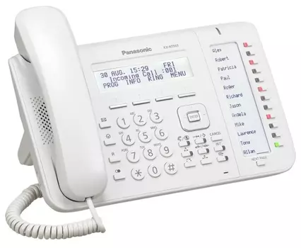 VoIP-телефон Panasonic KX-NT553 белый, монохромный дисплей, PoE, белый