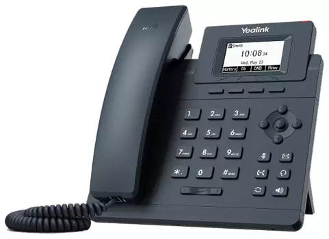 VoIP-телефон Yealink SIP-T30P, 1 SIP-аккаунт, монохромный дисплей, PoE, черный, без БП (SIP-T30P without PSU)