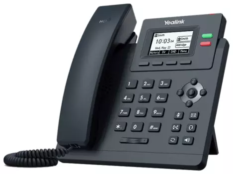 VoIP-телефон Yealink SIP-T31P, 2 линии, 2 SIP-аккаунта, монохромный дисплей, PoE, черный (SIP-T31P)