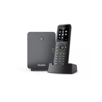 VoIP-телефон Yealink W77P, 20 линий, 10 SIP-аккаунтов, цветной дисплей, DECT, PoE, черный (W77P)