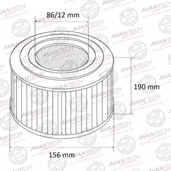Воздушный фильтр Avantech, цилиндрический для Mitsubishi (AF0417)