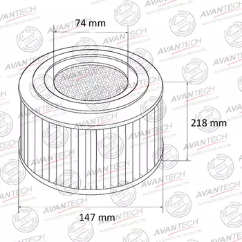 Воздушный фильтр Avantech, цилиндрический для Nissan (AF0255W)