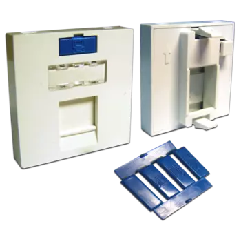 Вставка 45х45 на 1 кейстоун, со шторками, маркировкой, белая (LAN-SIP-23M-WH)