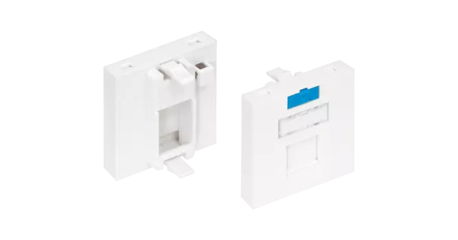 Вставка NIKOMAX NMC-PM1P-PF-WT, типа Mosaic 45x45мм, 1-порт, под модули-вставки типа Keystone, со шторкой, белый