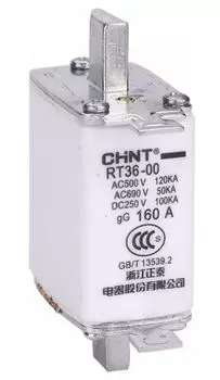 Вставка плавкая CHINT RT36-00-160, 100А, белый (521349)