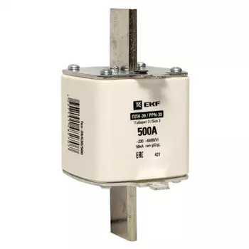 Вставка плавкая EKF PROxima ППН-39, 500А, габарит 3, белый (fus-39/630/500)