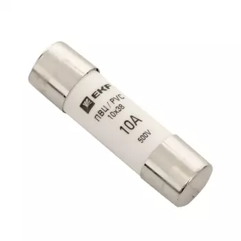 Вставка плавкая EKF ПВЦ, 10А, 10х38, белый (pvc-10x38-10)