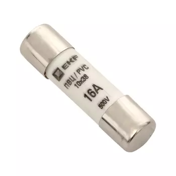 Вставка плавкая EKF ПВЦ, 16А, 10х38, белый (pvc-10x38-16)