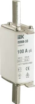 Вставка плавкая IEK ППНИ-33, 100А, габарит 0, белый (DPP20-100)
