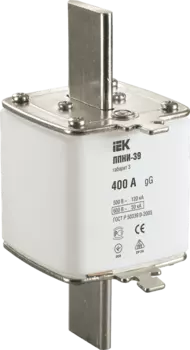 Вставка плавкая IEK ППНИ-39, 400А, габарит 3, белый (DPP50-400)
